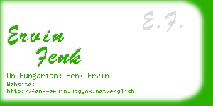 ervin fenk business card